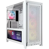Корпус без блока питания/ Case Corsair Frame 4000D LCD RS ARGB, Midi-Tower, TG, 3x120mm ARGB, 3xUSB Type-C, E-ATX, ATX, mATX, mITX White (CC-9011327-WW)