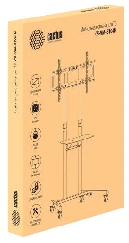 Стойка для телевизора Cactus CS-ST04H черный 37-70 макс.45кг напольный мобильный фото 4