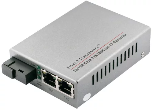 Медиаконвертер OSNOVO OMC-100-21S5b Оптический медиаконвертер Fast Ethernet. 2 медных порта(RJ45) 10/100Base-T (IEEE 802.3i, IEEE 802.3u, IEEE 802.3x), 1 оптический порт (SC, tx1550нм/rx1310нм) 100Base-FX. Дальность