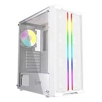 Powercase CMIEW-F4S Корпус Mistral Evo White, Tempered Glass, 1x 120mm PWM ARGB fan + ARGB Strip + 3x 120mm PWM non LED fan, белый, ATX (CMIEW-F4S)