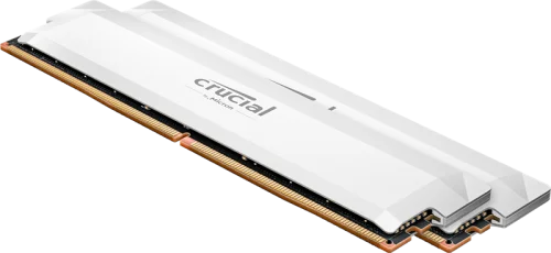 Оперативная память Crucial Pro Gaming by Micron DDR5-6400 64GB Kit (2x32GB) UDIMM CL40 White 1.35V, 1 Year Warrаnty (CP2K32G64C40U5W)