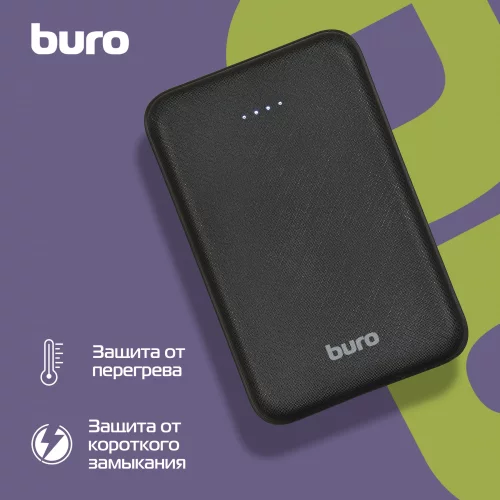 Мобильный аккумулятор Buro T4-10000 10000mAh 10W 2A 2xUSB-A черный (T4-10000-BK) фото 3