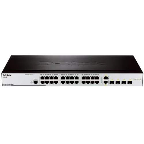 Сетевой коммутатор/ Managed L2 Switch 24x100Base-TX, 2x1000Base-X SFP, 2xCombo 1000Base-T/SFP, Surge 6KV, CLI, RJ45 Console, Dying Gasp (DES-3200-28/C1A) фото 2
