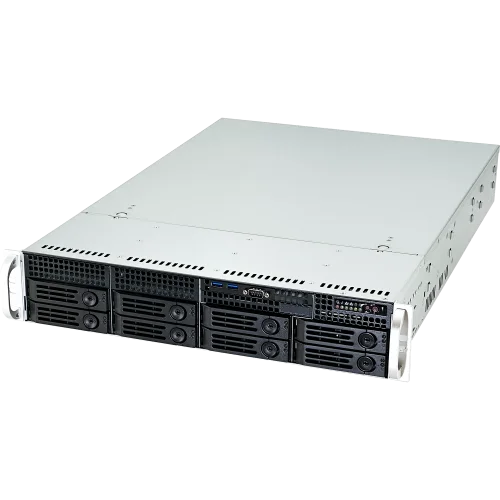 Серверный корпус/ 2U chassis; ATX, Micro-ATX, Mini-ITX MBs; 8 x 3.5hs + 2 x 3.5 internal + 2 x 2. hs rear; 1200W (1+1); AC-R50 rails (CS-R28-07P)