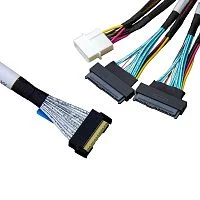 Кабель Amphenol RMC74-2464 Cable MCIO x8 74P (прямой Straight Type) -TO- 2* U.2 (SFF-8639) , L:80cm (CMC239)