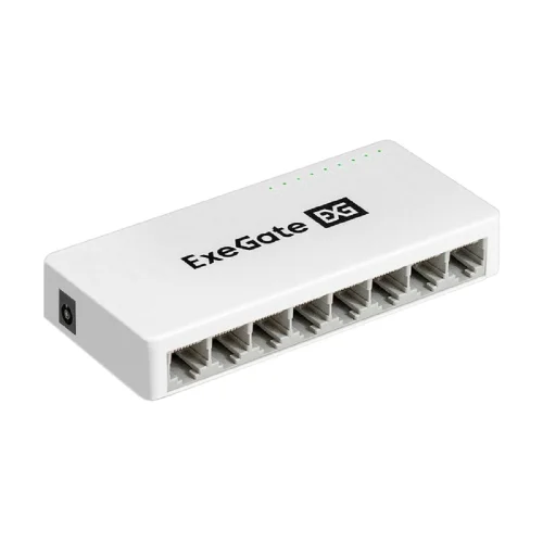 Exegate EX298688RUS Коммутатор неуправляемый ExeGate EDGS-1008C (8-портовый гигабитный UTP 10/100/1000 Base-T, с функцией энергосбережения (EEE), настольный/настенный)