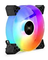 Exegate EX295966RUS Вентилятор 12В DC с подсветкой ExeGate EX12025HM3PM.FRGB.5CSU (120x120x25 мм, Hydraulic bearing (гидродинамический), 3pin+Molex, FRGB подсветка, 24dBA)