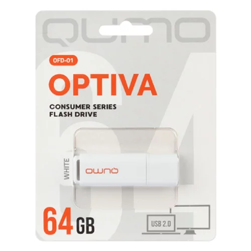 USB 2.0 QUMO 64GB Optiva 01 White [QM64GUD-OP1-white] фото 3