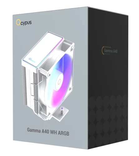Кулер для процессора Ocypus Gamma A40 WH ARGB, 100mm ARGB FAN, Top ARGB Panel, 4 HEAT PIPES, 4-PIN PWM, 600-2400 RPM, 29DBA, HYDRO BEARING, LGA115X/1200/1700/18XX, AM4/AM5 фото 2