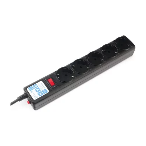 Фильтр-удлинитель Power Cube 3,0 м 5 розеток (черный графит) 10А/2,2кВт/ Surge protector Power Cube 3.0 m 5 outlets (Black graffite) 10A / 2.2kW (SPG5-C3)