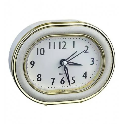 Perfeo Quartz часы-будильник PF-TC-017, овальные 10,5*12,5 см, подсветка, хаки (PF_C3157)