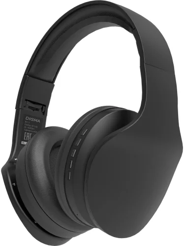 Гарнитура накладные Digma BT-17 черный беспроводные bluetooth оголовье (BT17B)