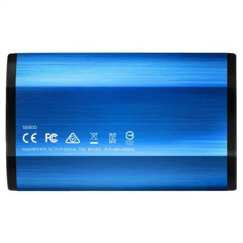 Твердотельный накопитель/ ADATA External SSD SE800, 512GB, Type-C, USB 3.2 Gen2, R/W 1000/1000 MB/s, IP68, 73x44x13mm, Blue (3 года) фото 2