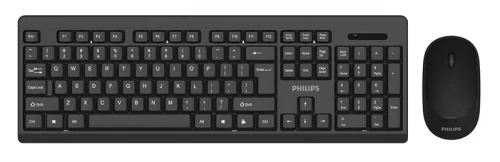 Philips Беспроводной Комплект SPT6324, 2.4 GHz 104 клав/ 3 кнопки, 1600dpi, русская заводская раскладка, чёрный (SPT6324B/60)