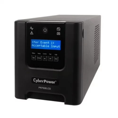 ИБП CyberPower PR750ELCD, Line-Interactive, 750VA/675W, 6 IEC-320 С13 розеток, USB&Serial, SNMPslot, LCD дисплей, Black, 0.48х0.27х0.28м., 13.5кг./ UPS Line-Interactive CyberPower PR750ELCD 750VA/675W USB/RS-232/EPO/SNMPslot (6 IEC С13) фото 2