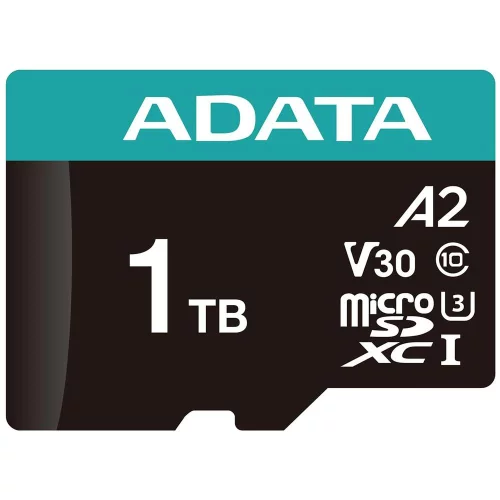 Флеш карта microSD A-DATA 1TB microSDXC Class 10 UHS-I U3 V30S A2 100/ 80 MB/ s (SD адаптер) (AUSDX1TUI3V30SA2-RA1)