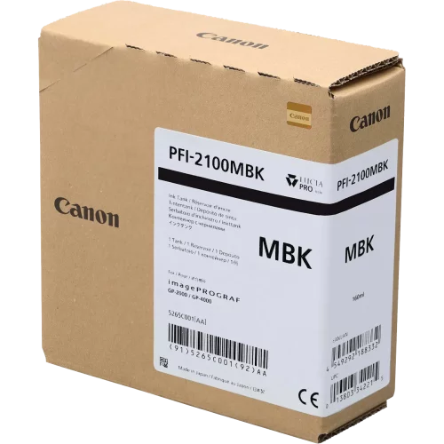 Картридж 5265C001 - Canon PFI-2100 mbk 160ml для GP-4600/ GP-4600S/ GP-6600/ GP-6600S