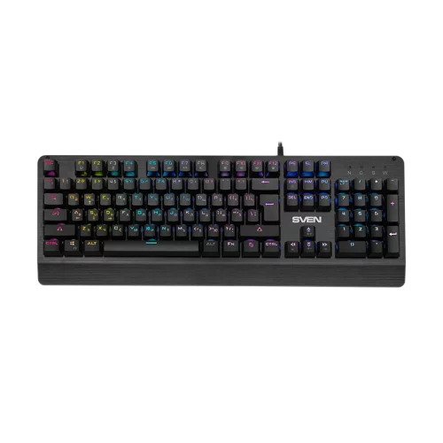 Механическая игровая клавиатура SVEN KB-G9700 (104 кл,+12Fn,RED switch, RGB, мет, корпус) (SV-015831)