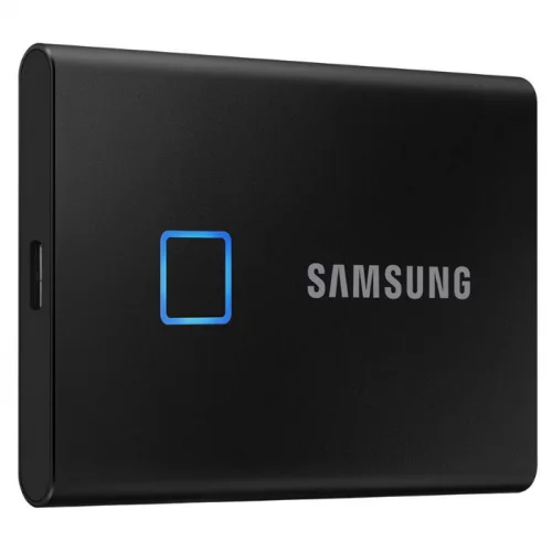 Внешние HDD и SSD/ Samsung External SSD T7 Touch, 1000GB, Touch ID, Type-C, USB 3.2 Gen2, R/W 1050/1000MB/s, 85x57x8mm, Black (12 мес.) (MU-PC1T0K/WW) фото 3