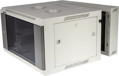 Шкаф настенный серии Pro, 3-секционный, 9U 600x600, стеклянная дверь (TWT-CBW3G-9U-6X6-GY)