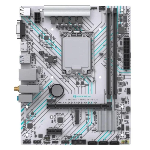 Материнская плата Maxsun Bad Pack MS-B760M GAMING WIFI ICE B760, LGA1700, 2*DDR4, 1*PCIEx16, 1*PCIEx1, 1*M.2, 4*USB3.2Gen1, 6*USB2.0, 3*SATA3.0, 1G, VGA, HDMI, M-ATX, RTL (6940709661598|BP) фото 2