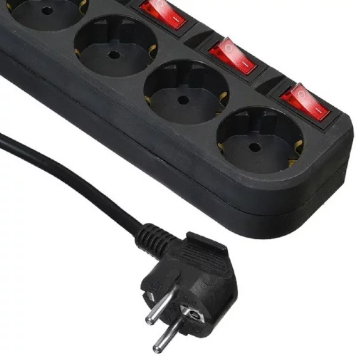 Сетевой фильтр Buro 500SH-1.8-SW-B 1.8м (5 розеток) черный (коробка) фото 3