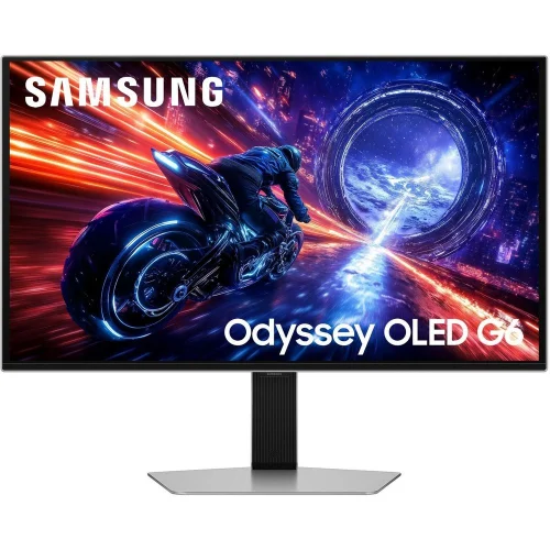 Монитор Samsung 27 Odyssey OLED G6 G60SF S27FG602SI OLED 16:9 2560x1440x500Hz 0,03ms 300cd 1M:1 178/ 178 1млрд HDMI DP USB 3.2 Gen1x2 Tilt Swiv HAS Pivot БП внешн VESA Silver (LS27FG602SIXCI)