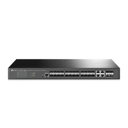 Коммутатор -JetStream управляемый уровня 2+ на 20 гигабитных портов SFP, 4 порта SFP+ 10 Гбит/ с и 4 комбинированных порта SFP/ RJ45 (TL-SG3428XF(UN))