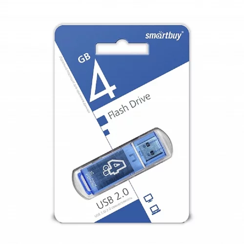 Smartbuy USB Drive 4GB Glossy series Blue (SB4GBGS-B) фото 3