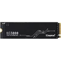 Твердотельный накопитель/ Kingston SSD KC3000, 4096GB, M.2(22x80mm), NVMe, PCIe 4.0 x4, 3D TLC, R/W 7000/7000MB/s, IOPs 1 000 000/1 000 000, DRAM buffer 4096MB, TBW 3200, DWPD 0.71, with Heat Spreader (12 мес) (SKC3000D/4096G)