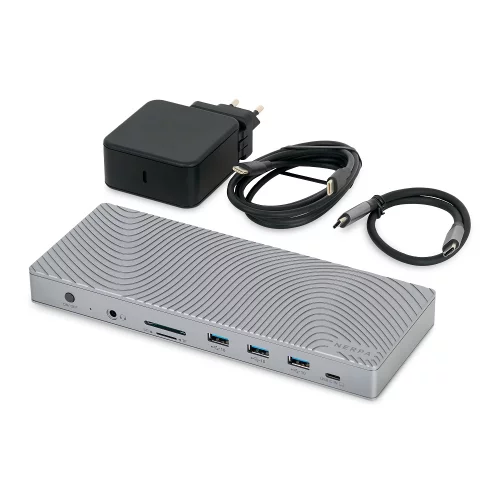 Док-станция для ноутбука/ NERPA 14 in 1 docking station (1xDC 12V 3A, 1xUSB-C 100W PD, 2xHDMI 4K@60Hz, 2xDP 4K@60Hz, 3xUSB-A 3.2 (10Gbps data), 1xTF/microSD, 1xSD/MMC, 1x3.5mm audio, 1xRJ45 Gb), USB-C power adapter 100W, (NRP007T)
