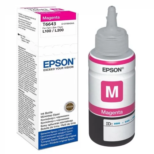 Картридж струйный Epson T6643, пурпурный, 6500 страниц, для Epson L100 (C13T66434A)