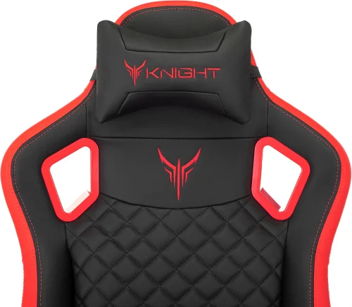 Кресло игровое Knight Titan черный/ красный ромбик экокожа с подголов. крестов. металл (KNIGHT TITAN BR) фото 14