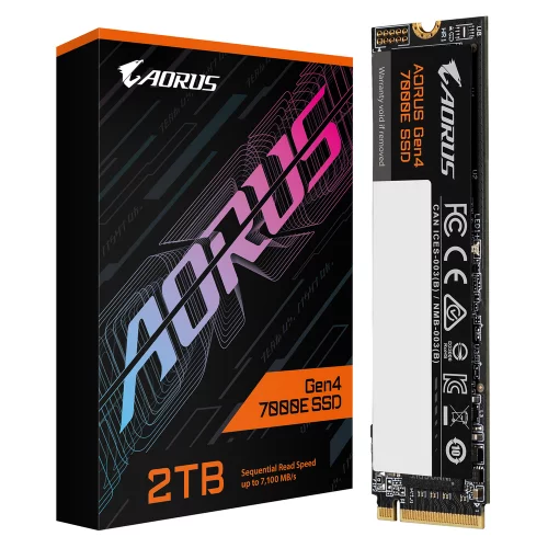 Твердотельный накопитель SSD Gigabyte M.2 2280 2TB AORUS Gen4 7000E AG470E2TB PCI-Express 4.0 x4, NVMe 1.4 7100/6100