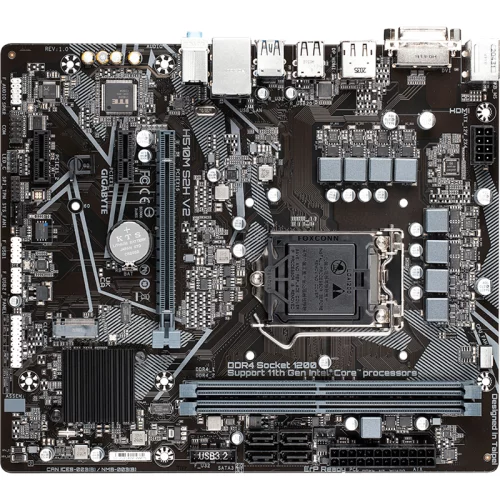 Материнская плата/ MB GIGABYTE INTEL H510 s1200, 2xDDR4(64GB), DVI-D/HDMI 1.4/DP, 1xPCIe 4.0x16, 2xPCIe 3.0, 1xLAN, 4xSATA 6Gb/s, 1xM.2, 2xUSB 3.2, 4xUSB 2.0, 2xPS/2, mATX (H510M S2H V2)