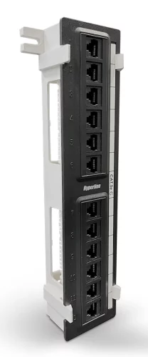 Hyperline PPW-12-8P8C-C5e Патч-панель настенная, 12 портов RJ-45(8P8C), категория 5е, с подставкой