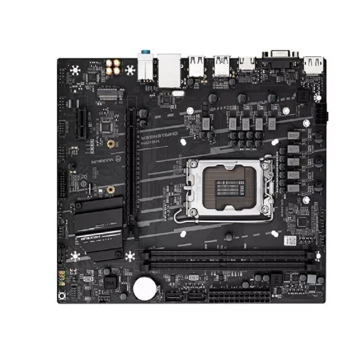 Материнская плата MAXSUN MS-Challenger H610M, LGA1700, H610, 2*DDR4, 3*SATA3, M.2, 2*USB 3.2, 4*USB 2.0, 1*PCIEx16, 1*PCIEx1, VGA+HDMI+DP, mATX