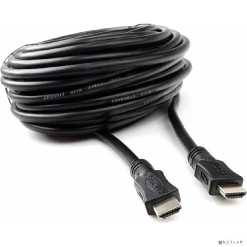 Кабель HDMI Cablexpert CC-HDMI4L-20M, 20м, v2.0, 19M/ 19M, серия Light, черный, позол.разъемы, экран, пакет