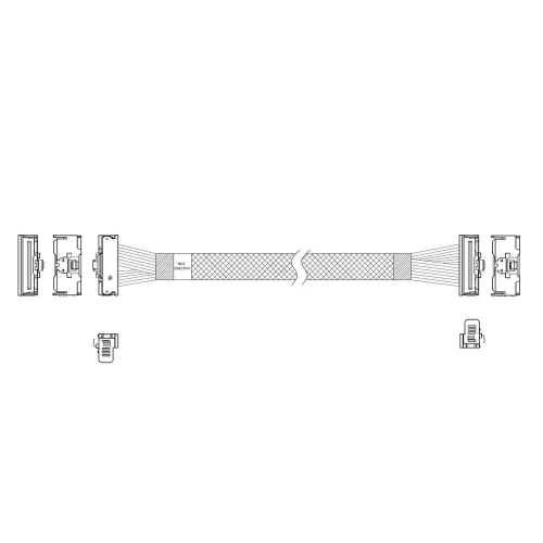 Кабель L285MM008-SD-R Cable MCIO x8 74P (угловой Right Angle) -TO- MCIO x8 74P (угловой Right Angle) , 85 Ohm, L:80cm