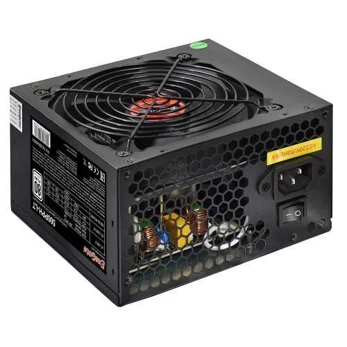 Exegate EX282040RUS-OEM Блок питания 500W ExeGate 500PPH-LT OEM, ATX, black, 80+, APFC, 12cm, 24p, (4+4)p, 5*SATA, 3*IDE