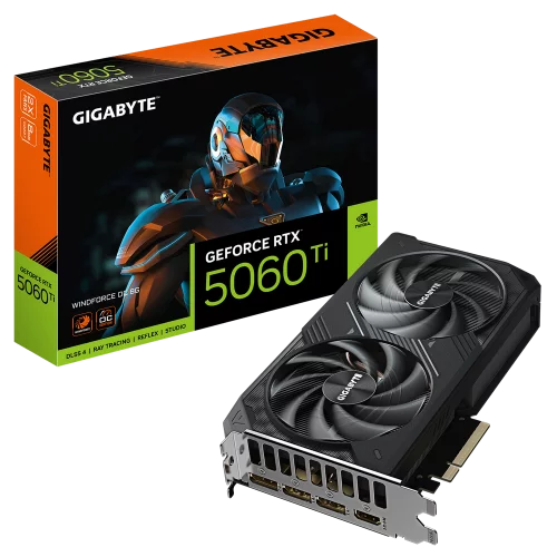 Видеокарта Gigabyte RTX5060Ti WINDFORCE OC 8GB GDDR7 128bit 3xDP HDMI 2FAN RTL (GV-N506TWF2OC-8GD)