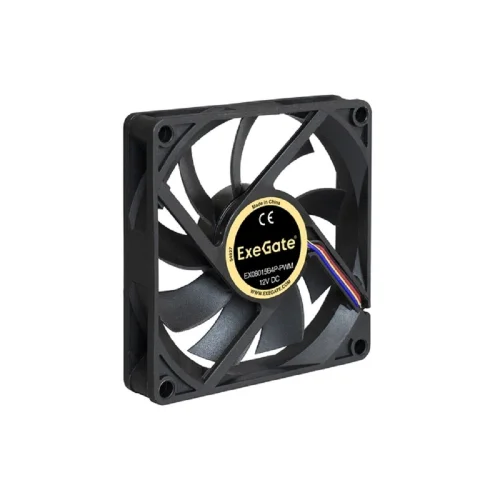 Exegate EX288924RUS Вентилятор ExeGate EX08015B4P-PWM (80x80x15 мм, 2-Ball (двойной шарикоподшипник), 4pin, PWM, 24dBA)