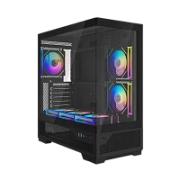 Корпус Компьютер без блока питания/ Case SAMA V43 Black, Midi-Tower, TG, 6x120mm ARGB, 2xUSB 3.0 + 1xUSB 3.2 Type-C, ATX, mATX, mITX Black (V43-BKADA6X1-GL)