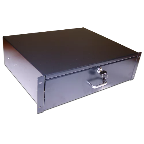 Ящик выдвижной 19, с замком, 2U, черный (TWT-CB-DRW-2U)