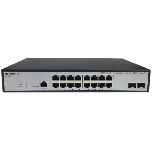 Коммутатор/ Управляемый L3 коммутатор, 16x1000Base-T, 2x10GBase-X SFP+, консольный порт RJ-45, комплект для установки в 19