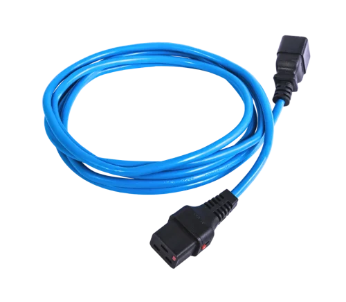 Шнур питания ЦМО Шнур питания с фиксатором IEC 60320 C19/ IEC 60320 C20, 16 А / 250 В (3 х 1,5), длина 1,8 м, синий (R-16-CORD-C19-C20-1.8-BLUE)