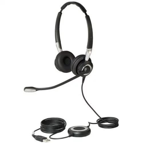 Гарнитура Jabra BIZ 2400 II Duo, Wired, USB, MS, BT, угол микрофона 360°, Black-silver (2499-823-209) фото 2