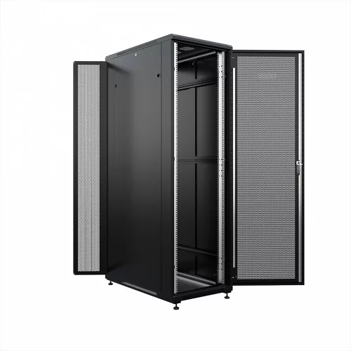 Шкаф напольный универсальный серверный ONTEK TC 42U 800х1000мм, 4 профиля 19, двери перфорированная и перфорированная двухстворчатая, боковые стенки (TC42U81PPDLDRSWAS-9005)