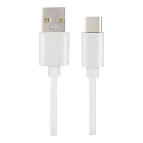 PERFEO Кабель USB A вилка - C вилка, 2.4A, белый, силикон, длина 1 м., ELASTIC (U4717)