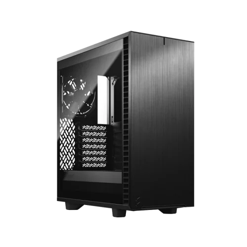 Корпус ПК без блока питания/ Case Fractal Design Define 7 Compact TG Light Tint, Midi-Tower, 1x120mm + 1x140mm, 2xUSB-A 2.0 + 2xUSB-A 3.2 + 1xUSB 3.2 Type-C ATX, mATX, mITX Black (FD-C-DEF7C-03)